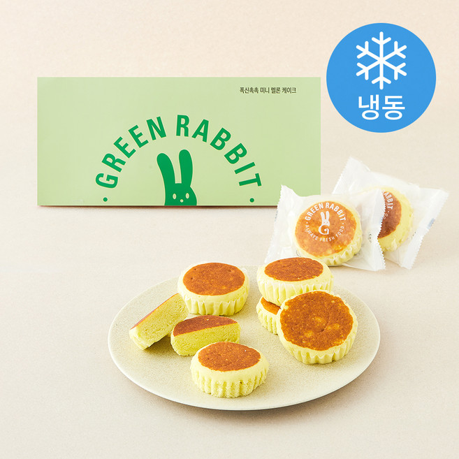 그린래빗 폭신촉촉 미니 멜론 케이크 12개입 (냉동), 420g, 1개