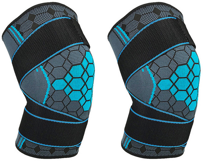 알럽핏 포인트 라인 밴드 무릎 보호대 블루, 2개