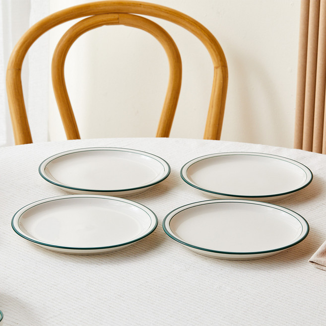 모던하우스 L 키노 접시세트 D19, 4개, 단품, 아이보리 + 그린