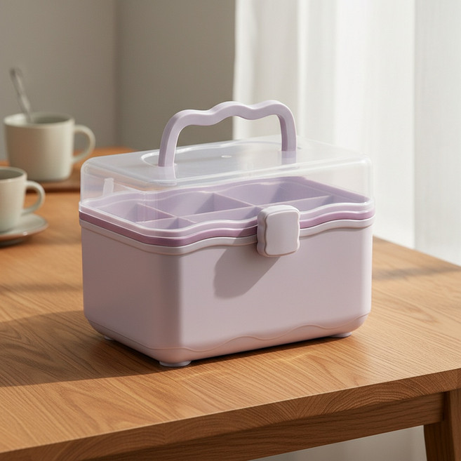 조인메이드 하우스 디자인 분리형 수납함 상자, 퍼플, 1개