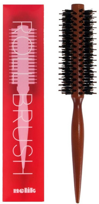 Nelik Sunny 豬鬃毛圓梳, 黑色, 1個