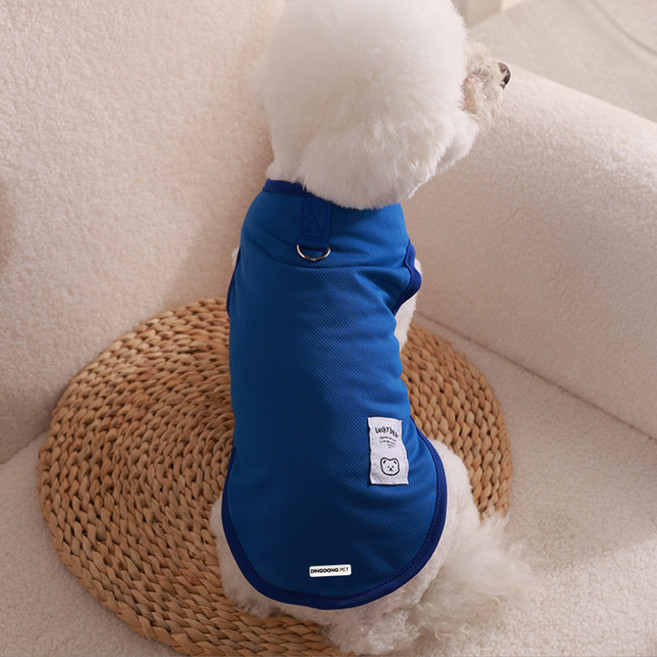 딩동펫 반려동물 썸머쿨 나시 티셔츠, 블루, 1개