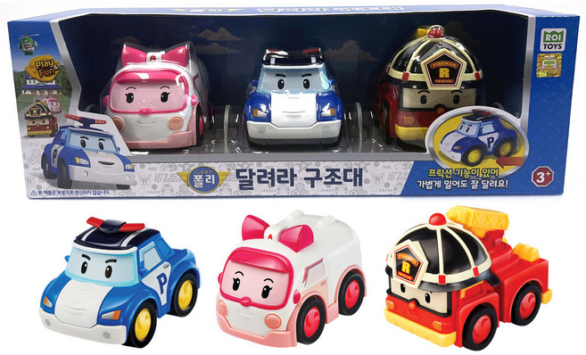 로이토이즈 로보카폴리 달려라 구조대 3종 세트, 혼합색상, 1개