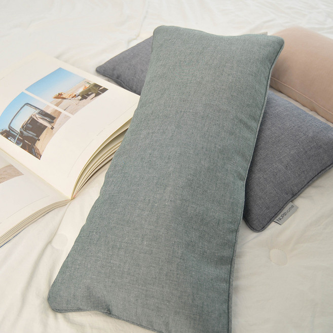 누리홈 내추럴파우더 순면 낮잠 메밀베개, 그린, 1개