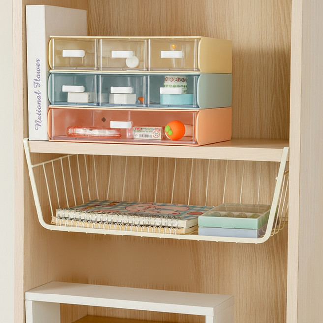 앞날창창주방하부장걸이식바스켓 선반, 베이지, 1개