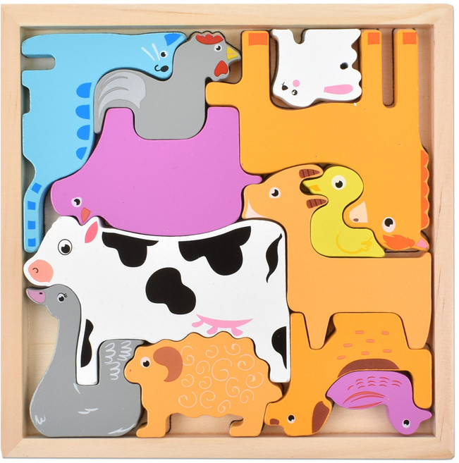 오즈토이 발란스 판퍼즐 가축, 12피스, 1개