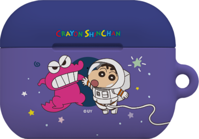 코쿼드 짱구 초코비 공룡 에어팟 프로 하드케이스 + 철가루방지 스티커 2p, 초코비 공룡 지구(케이스), 1개