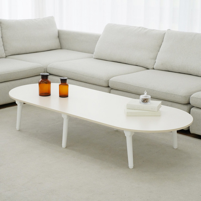 LPM6단높이조절타원형8~10인용대형테이블고객직접설치, 바닐라 베이지