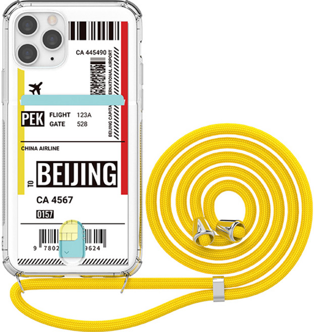 보딩 투명 방탄 카드 목걸이 휴대폰 케이스