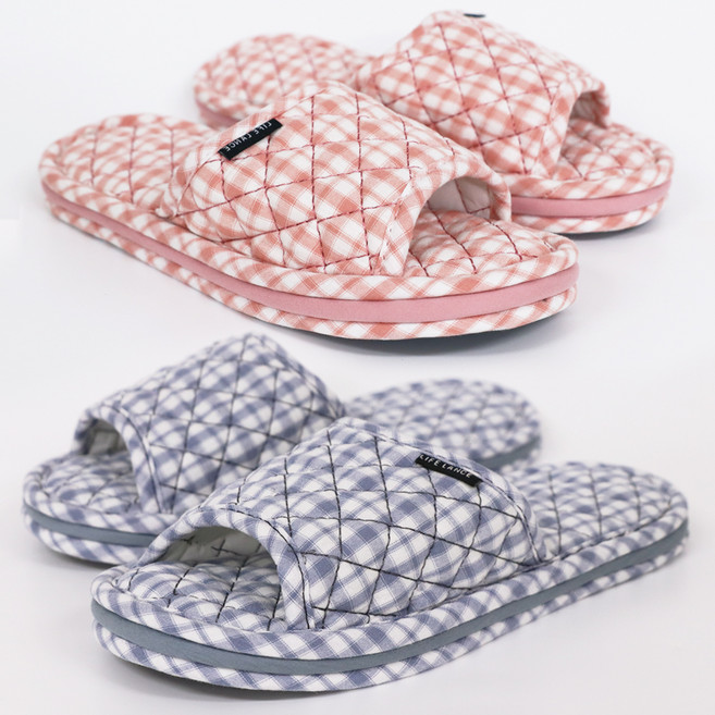 라이프란스 3중쿠션 면 층간소음 무소음 거실화, 블루, 핑크, 1세트