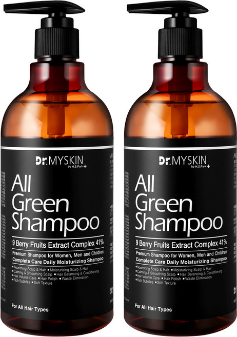 닥터마이스킨 올 그린 샴푸, 500ml, 2개