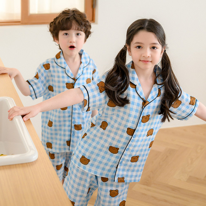 보누맘 아동용 냉감 레이온 반팔 잠옷 상하의 세트