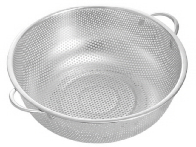영그린 올 스테인리스 손잡이형 타공채반 대형, 실버, 1개