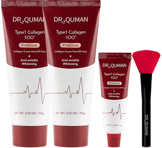 닥터큐먼 프리미엄 TYPE1 콜라겐 크림팩 100g x 2p + 30g + 스파출러 세트, 1세트