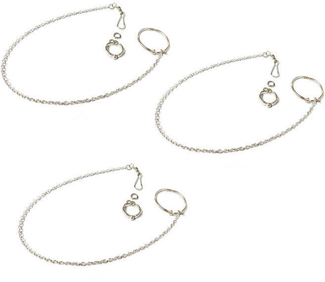 리프페럿 앵무새 발목링 12호, 회색, 3개