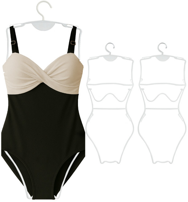 하늬통상 비키니 수영복 옷걸이 대형, 3개, 화이트