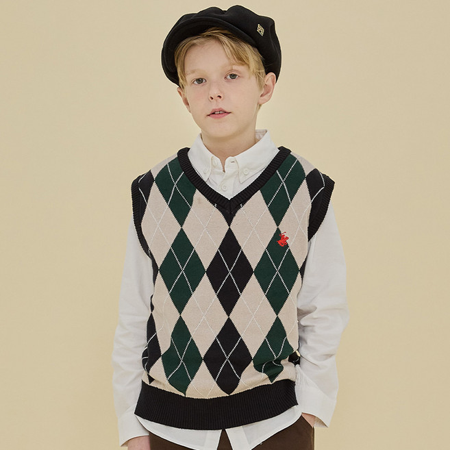 비버리힐스폴로클럽 주니어 세이지 니트 베스트