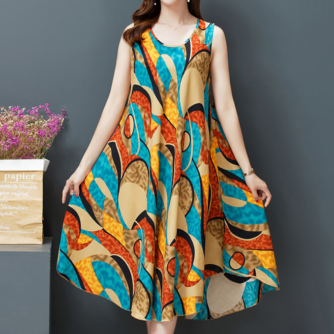 MarketA 女款夏季無袖連身裙, TYPE3