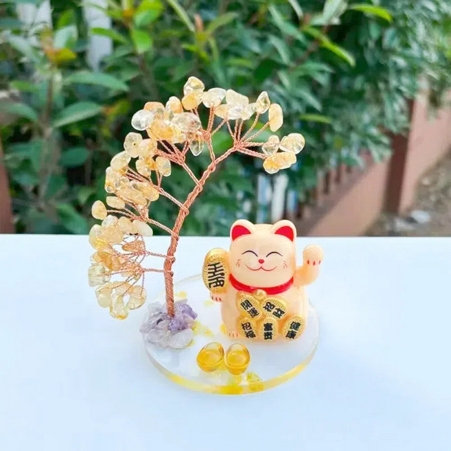 開運招財貓水晶樹, 黃色
