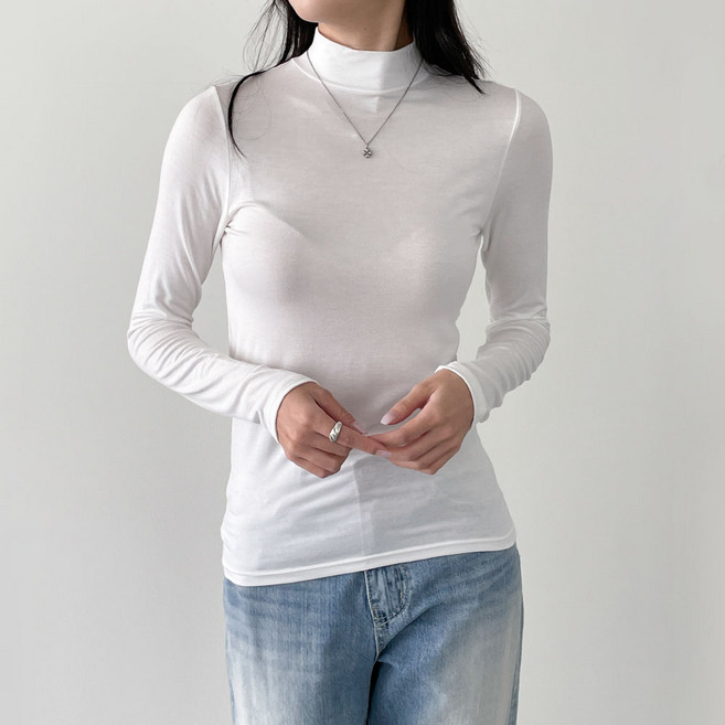 todayandlook 女款層次穿搭半高領內搭長袖T恤