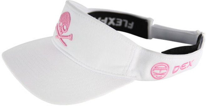 덱스골프 스컬 선바이저 골프모자, 화이트핑크