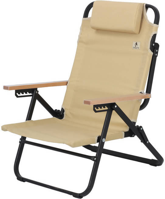 CHICLETO 角度可調躺式露營椅, 棕褐色, 1個