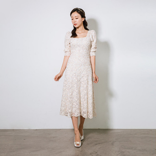 lilydress Bessie 五分袖蕾絲自助婚紗 LDS22