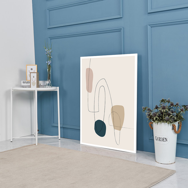 마니앤솔 높이조절 액자테이블 대, 라인아트 네이비