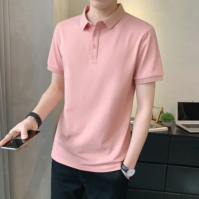 인피어스 남성용 심플 카라 반팔 티셔츠 I263-165