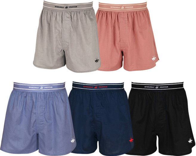 비버리힐스폴로클럽 남성용 통기성 숨쉬는 아웃밴드 트렁크 사각팬티 5종 세트
