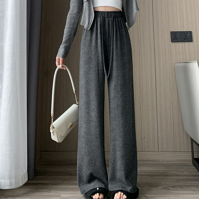 TheSirup 女款舒適直筒鬆緊長褲