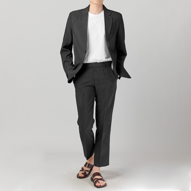 하이후 남성용 린넨 투버튼 캐주얼 수트 HU2004