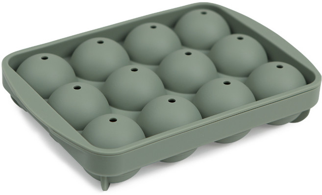 인콕 실리콘 원형 얼음틀 12구, 올리브그린, 1개