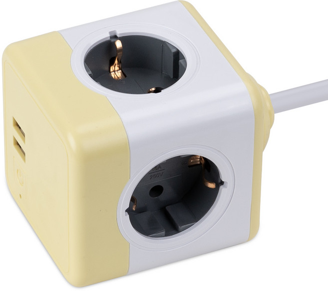 파워큐브 V2 멀티탭 4구 USB 익스텐디드, 1개, 150cm, 옐로우