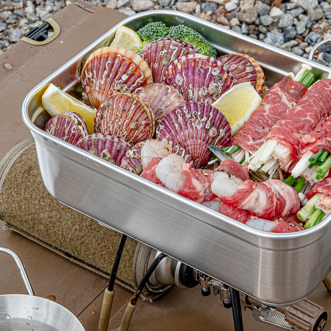 4BNK 스텐 304 멀티 IH 캠핑 반합 2.4L 손잡이형, 실버, 1개