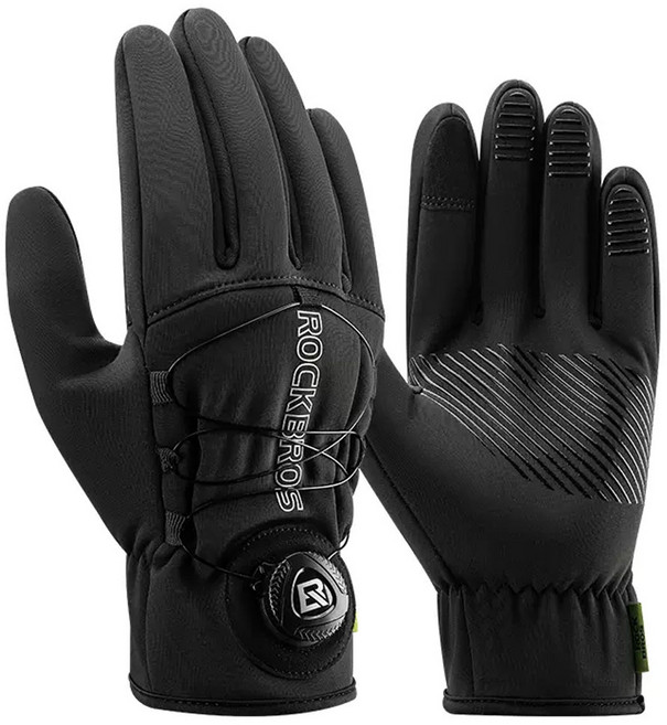 락브로스 방풍 생활방수 스마트폰 터치 다이얼 기모 방한장갑 양손 세트 S351, 블랙, 1세트