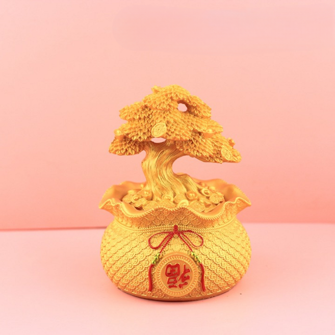 살림만렙 재물운 금전운 연애운 미니어처 풍수 인테리어 소품, 복주머니 금전수