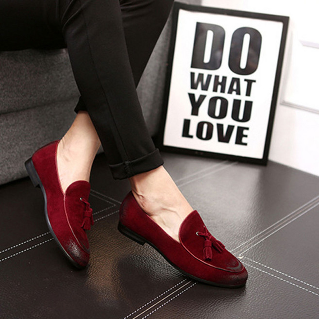 ARTcom 남성용 수제 영국스타일 투톤 스웨이드 테슬로퍼 Fa0079