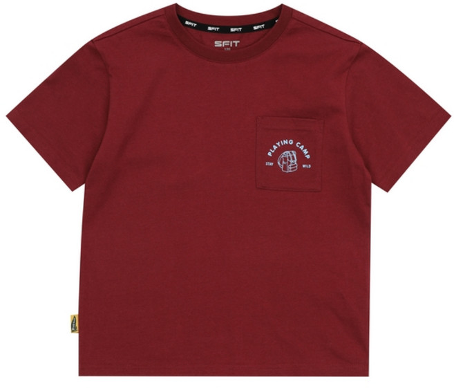 에스핏 캠핑 포켓 라운드 티셔츠