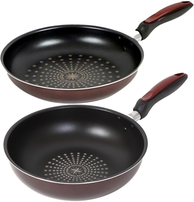 셰프라인 프라이팬 세트 2개, 혼합색상, 후라이팬 28cm + 궁중팬 28cm, 1세트