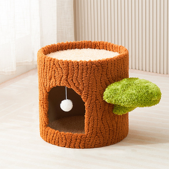 레드퍼피 고양이 정글 로그카빈 하우스 소형, 1개, 혼합색상