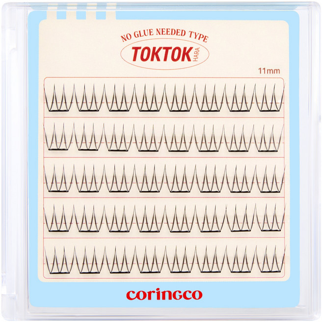 코링코 톡톡하라 노글루 속눈썹 퓨어 11mm, 1개, 블랙