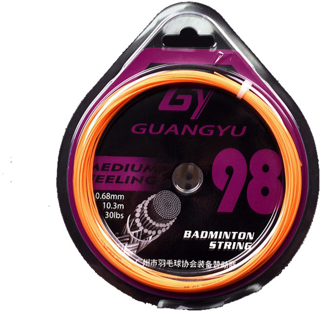 배곧인터내셔널 고탄성 배드민턴 라켓 줄 거트 스트링 0.68mm, 오렌지