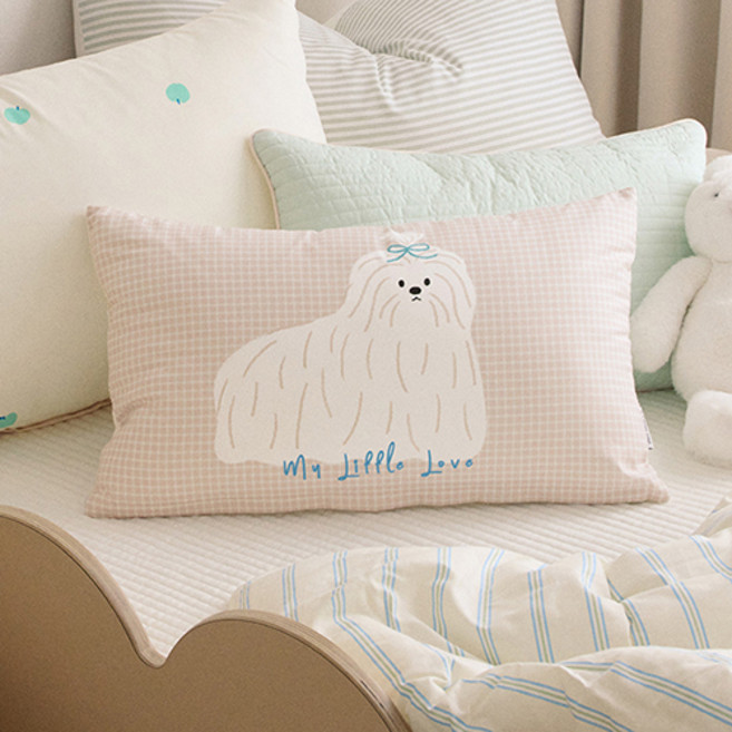 쉬즈홈 유아용 DTP 마이크로 베개 커버, 리틀코코 베이지