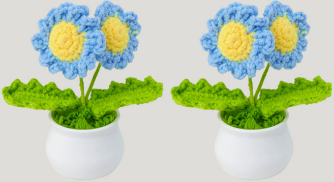 Allode 納骨塔人造花 2入, 13 雙層藍色雛菊