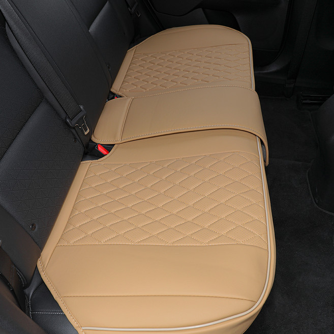 DAEHAN AUTOMOBILE 車用後排座椅套 第二排防染色皮革坐墊, 1個, 鞍棕色