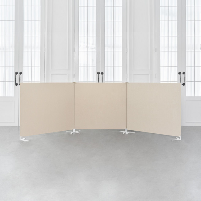 까사마루 이브 스탠드형 가림막 파티션 3단 3600 x 25 x 1200 mm, 오트밀