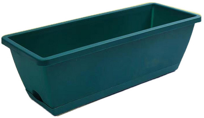 엘쏘 직사각형 화분 + 물받침 세트, 다크 그린, 1세트