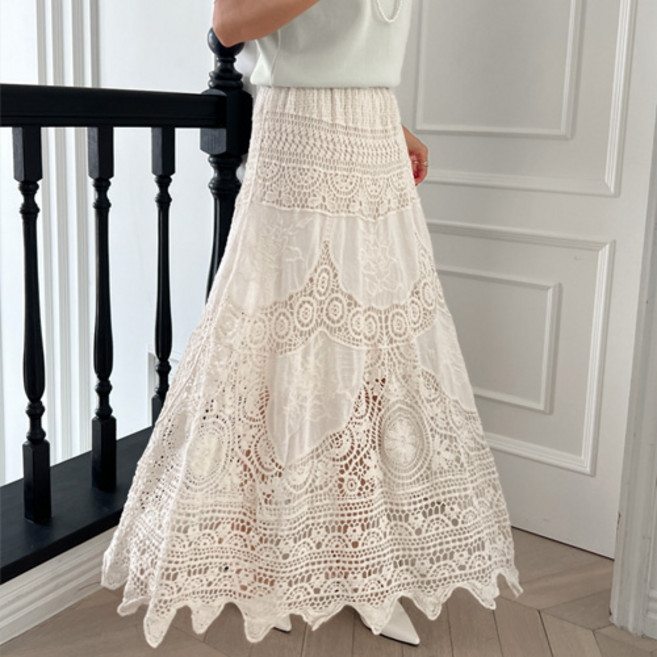 난닝구 제우크 밴딩 뜨개니트 스커트