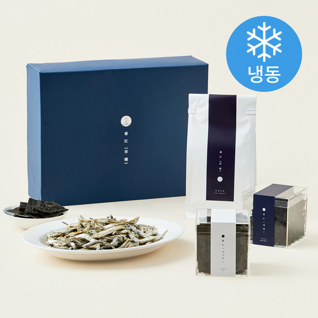 앵강마켓 남해 죽방멸치 160g + 미역 40g + 다시마 50g 3호선물세트 + 쇼핑백 (냉동), 1세트